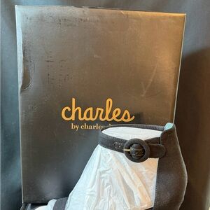 Charles David Cairo Black Linen Sandals Size 7 1/2M BNIB